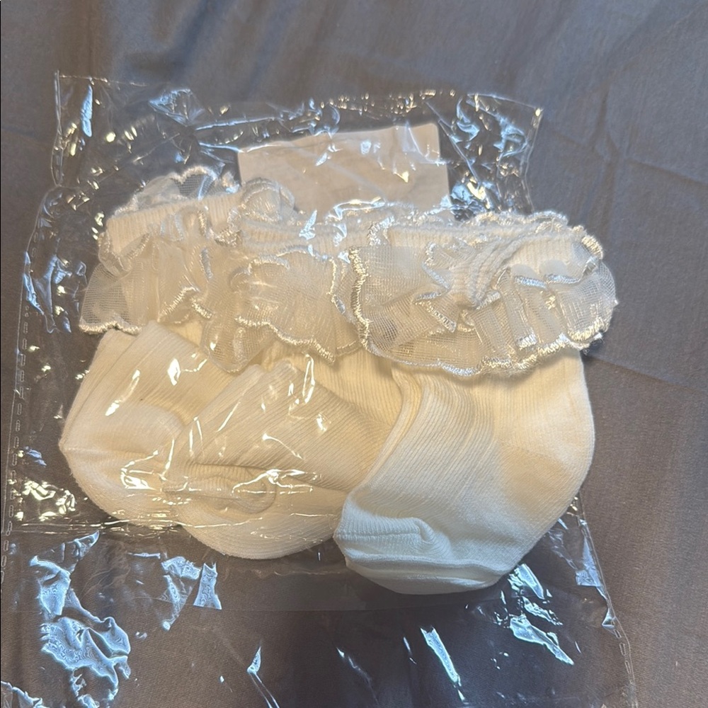 White Ruffled Baby Socks